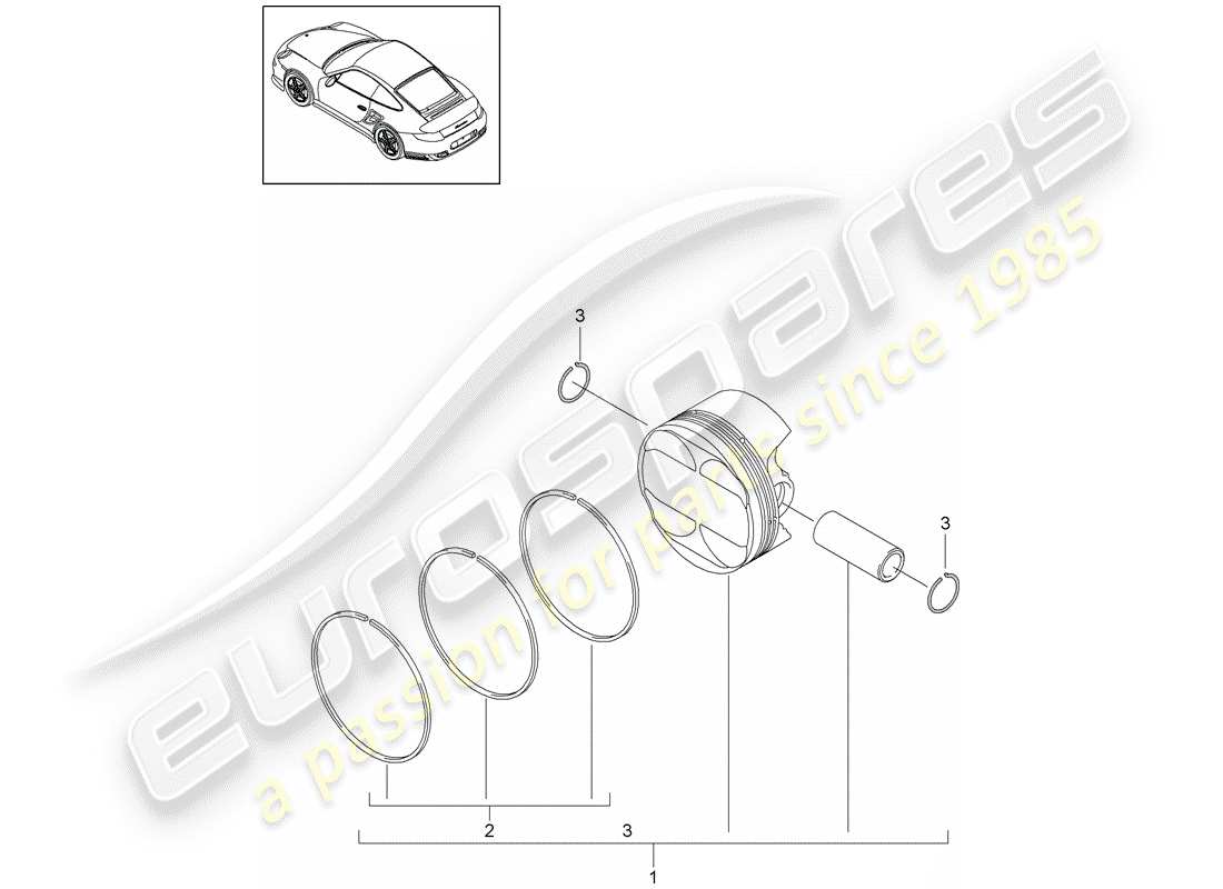 porsche 2013 (997-2 turbo / gt2 rs) piston part diagram
