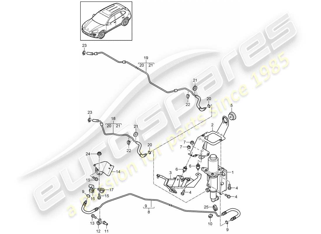 porsche 2011 (cayenne e2 92a) control mechanism part diagram