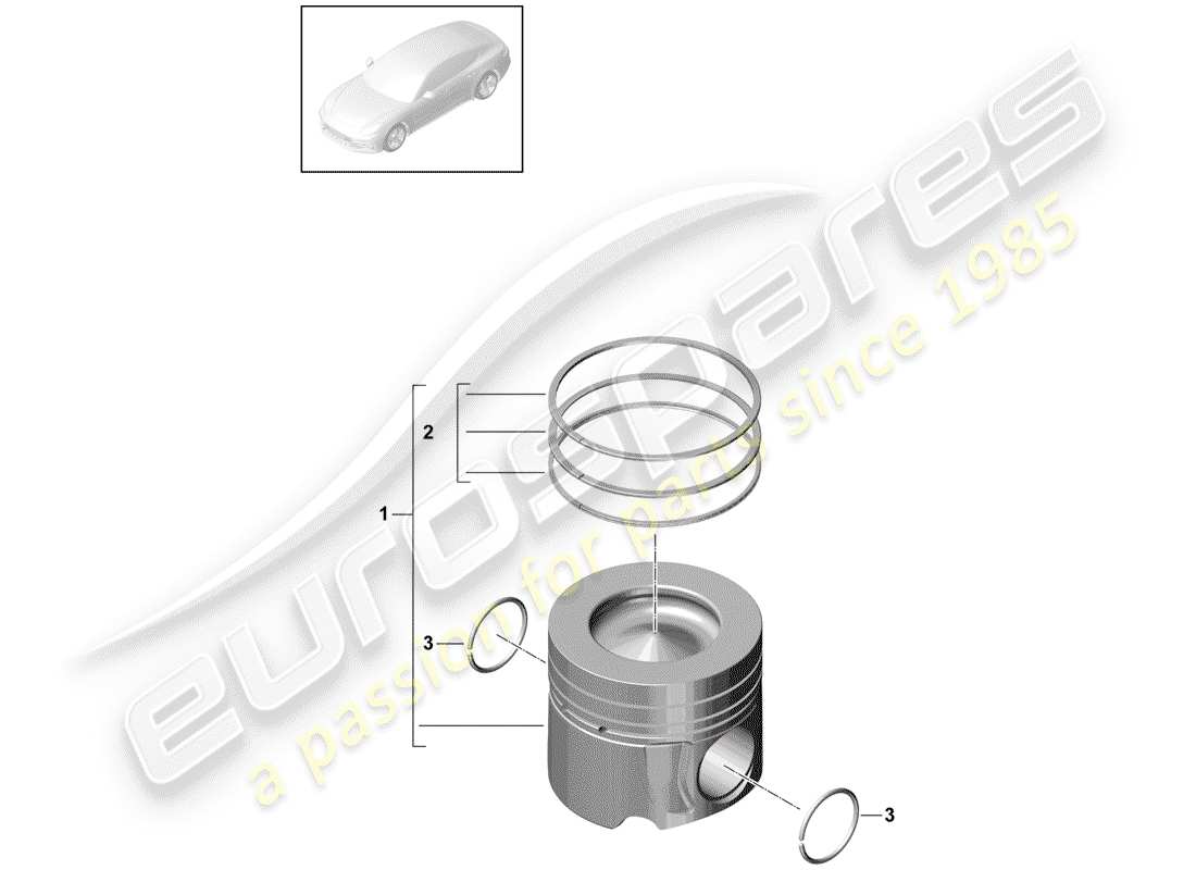 porsche panamera 971 (2017) piston parts diagram