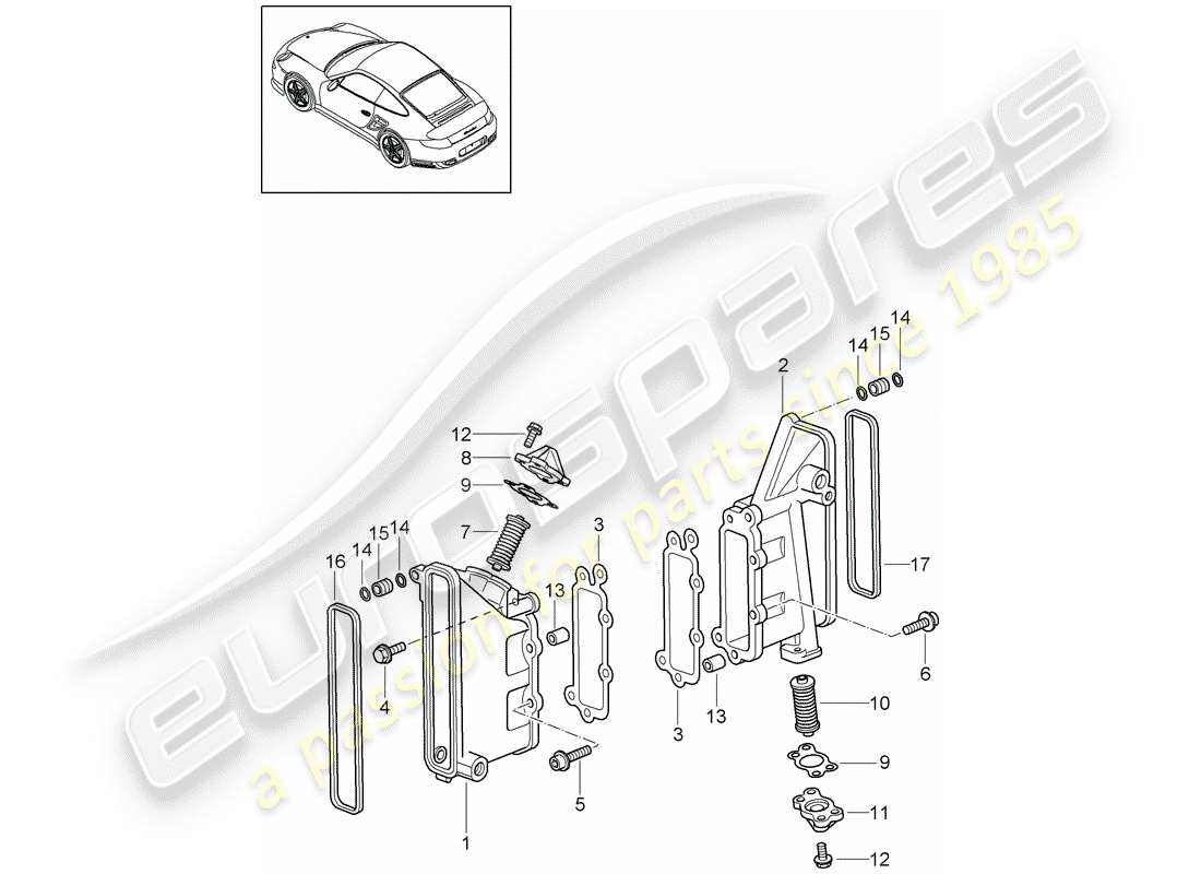 porsche 911 t/gt2rs (2012) chain case part diagram