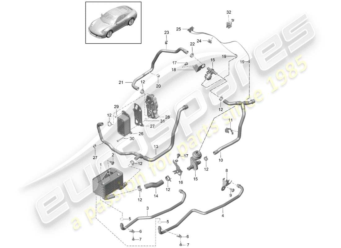 porsche 991 gen. 2 (2019) - pdk - parts diagram