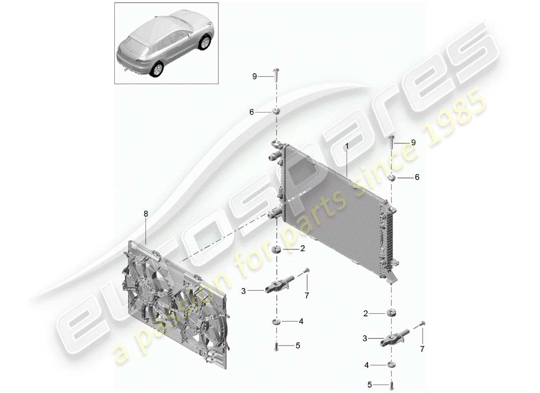 porsche 2014 (macan) water cooling part diagram