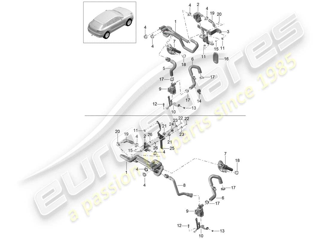 porsche 2014 (macan) heater part diagram