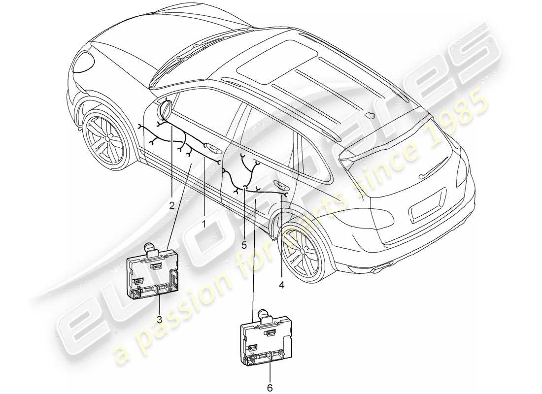 porsche 2014 (cayenne e2 92a) wiring harnesses part diagram