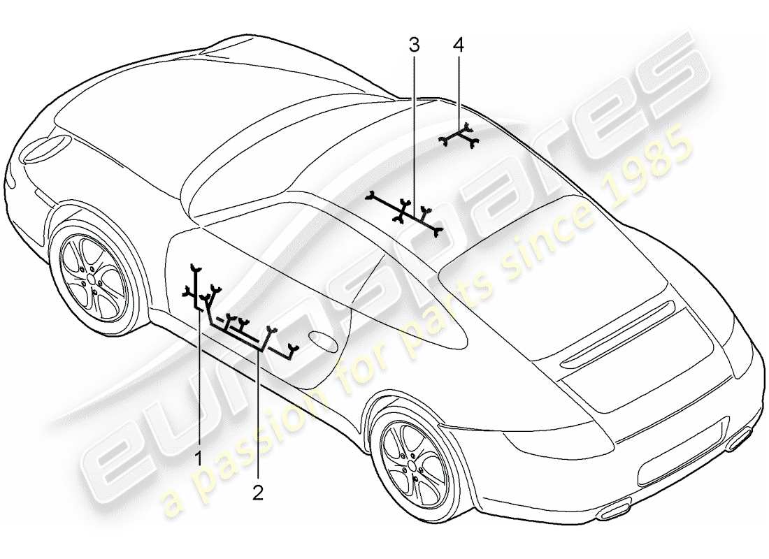 porsche 2012 (997-2) wiring harnesses part diagram