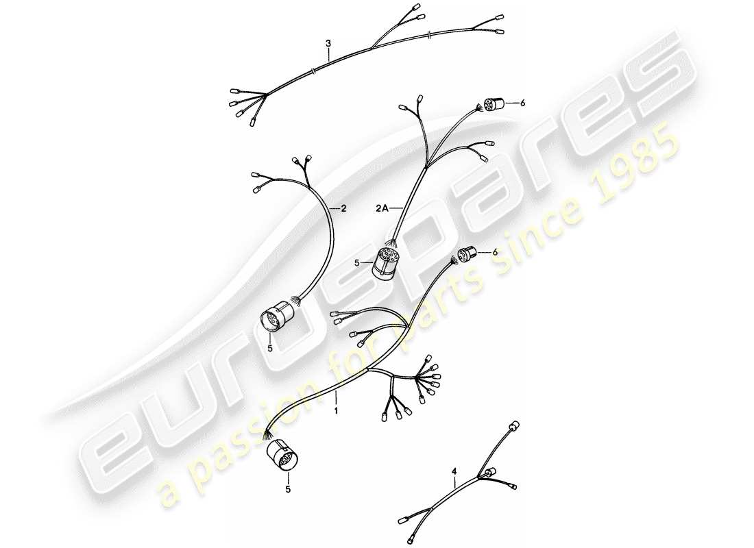 porsche 1981 (928) harness - passenger compartment - doors part diagram