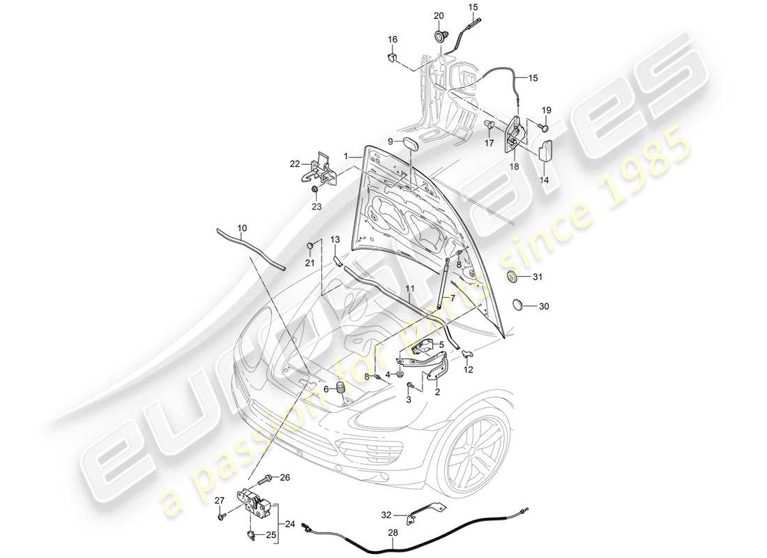 porsche 2013 (cayenne e2 92a) cover part diagram