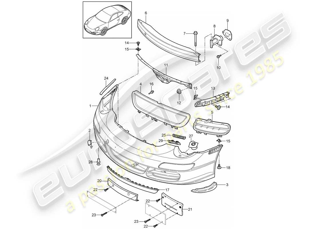 porsche 2012 (997-2) bumper part diagram