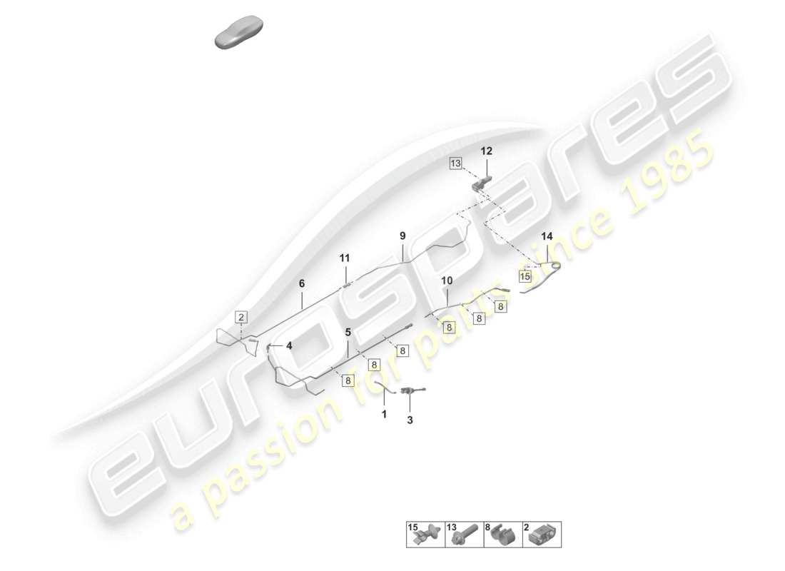 porsche 2019 (992-1) hydraulic coupling clutch master cylinder part diagram