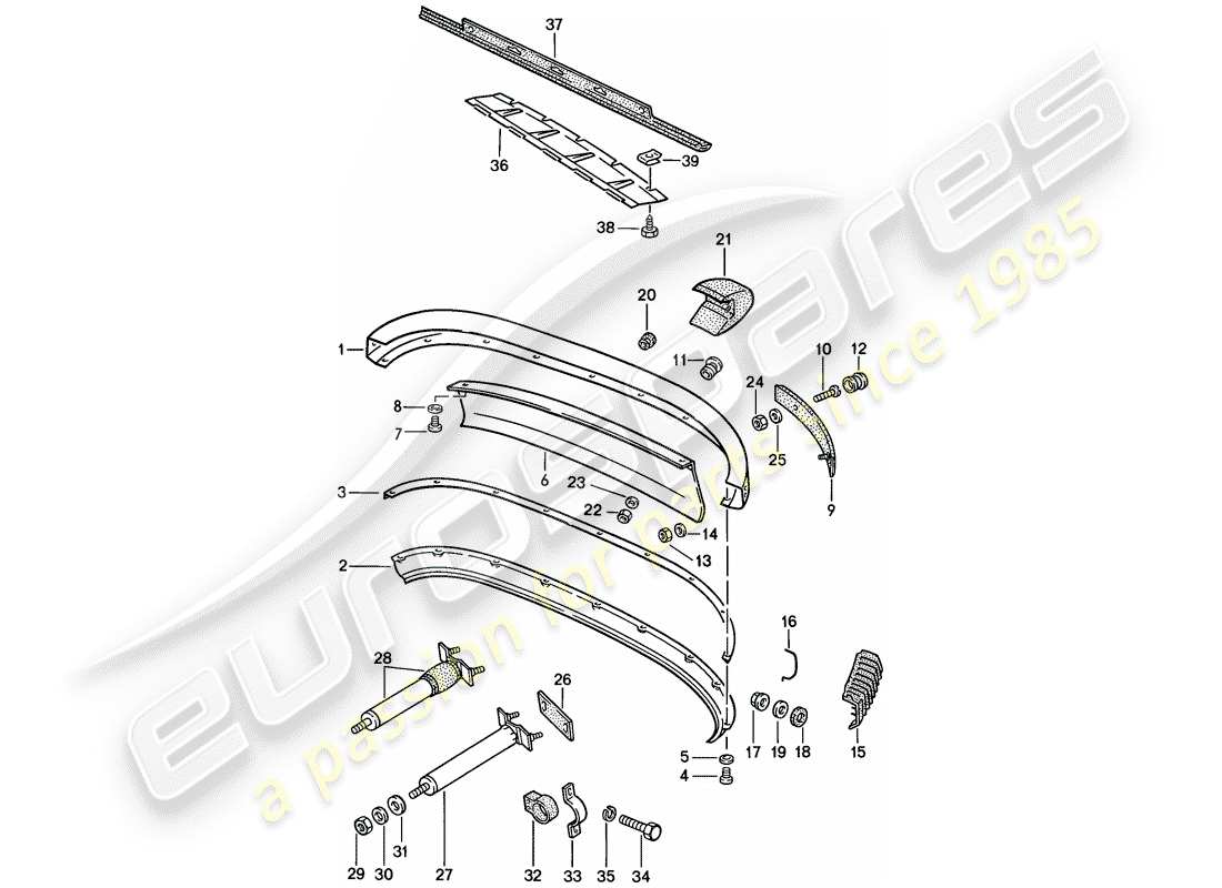 porsche 1985 (911) bumper part diagram