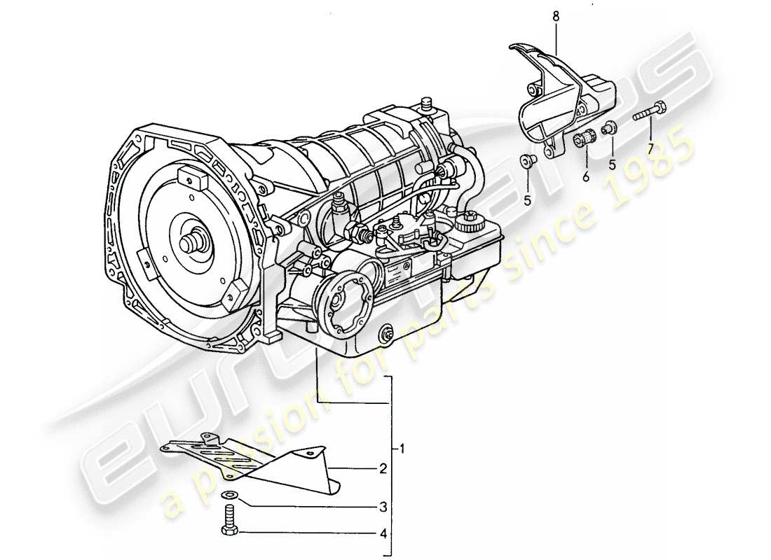 porsche 1994 (968) tiptronic - replacement transmission part diagram