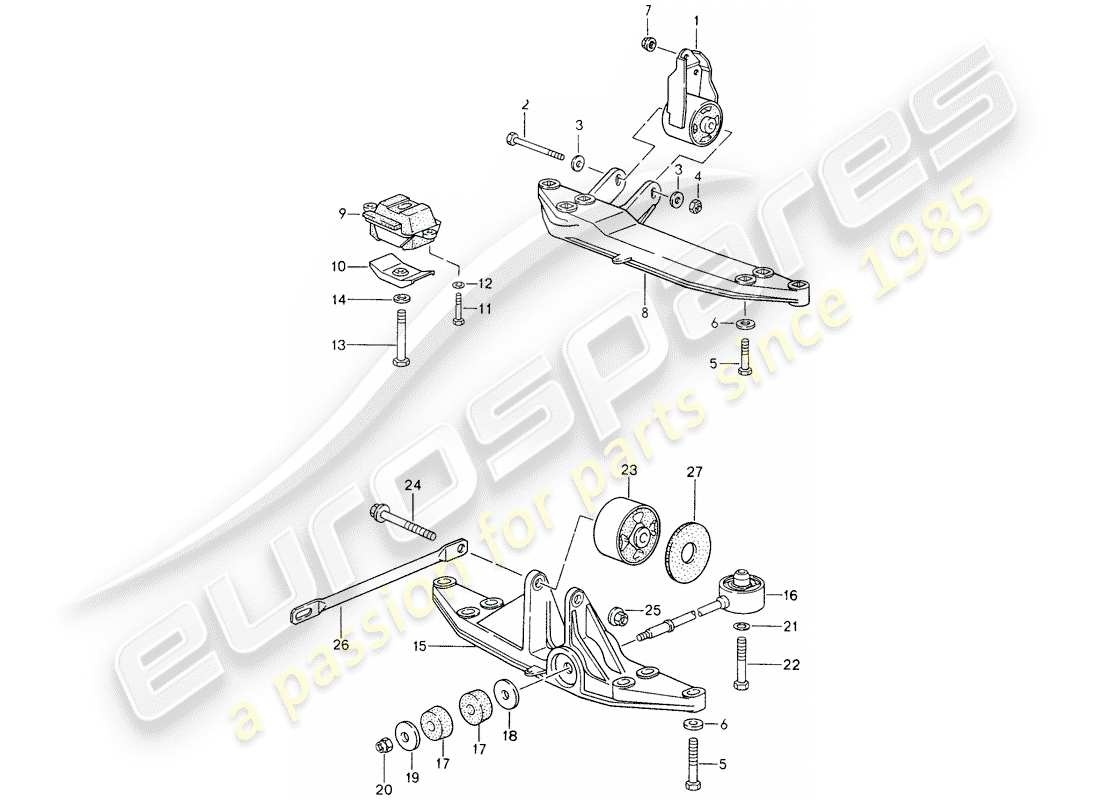 porsche 1996 (993) transmission suspension - g64.20/21 - g64.51/52 part diagram