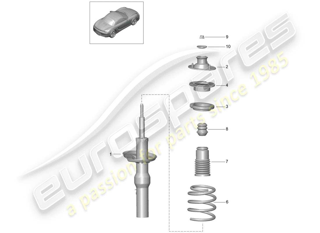 porsche 2014 (981 boxster) shock absorber part diagram