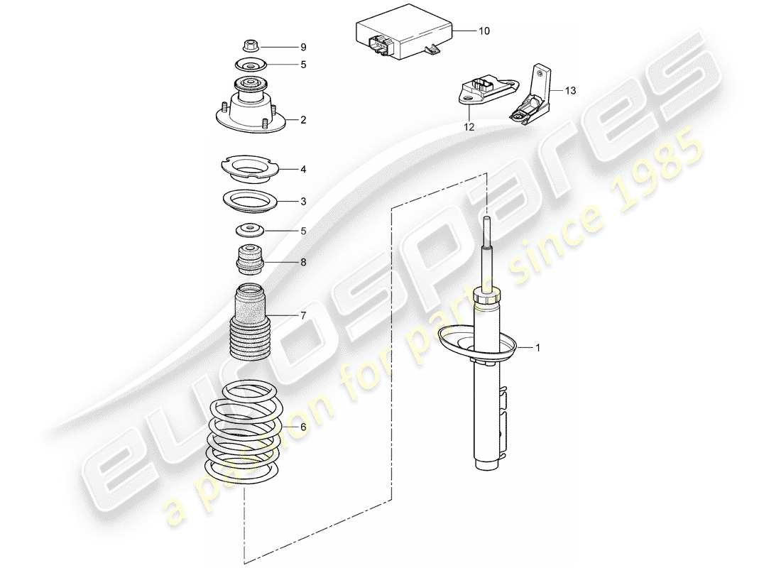 porsche 2006 (987 cayman) shock absorber part diagram