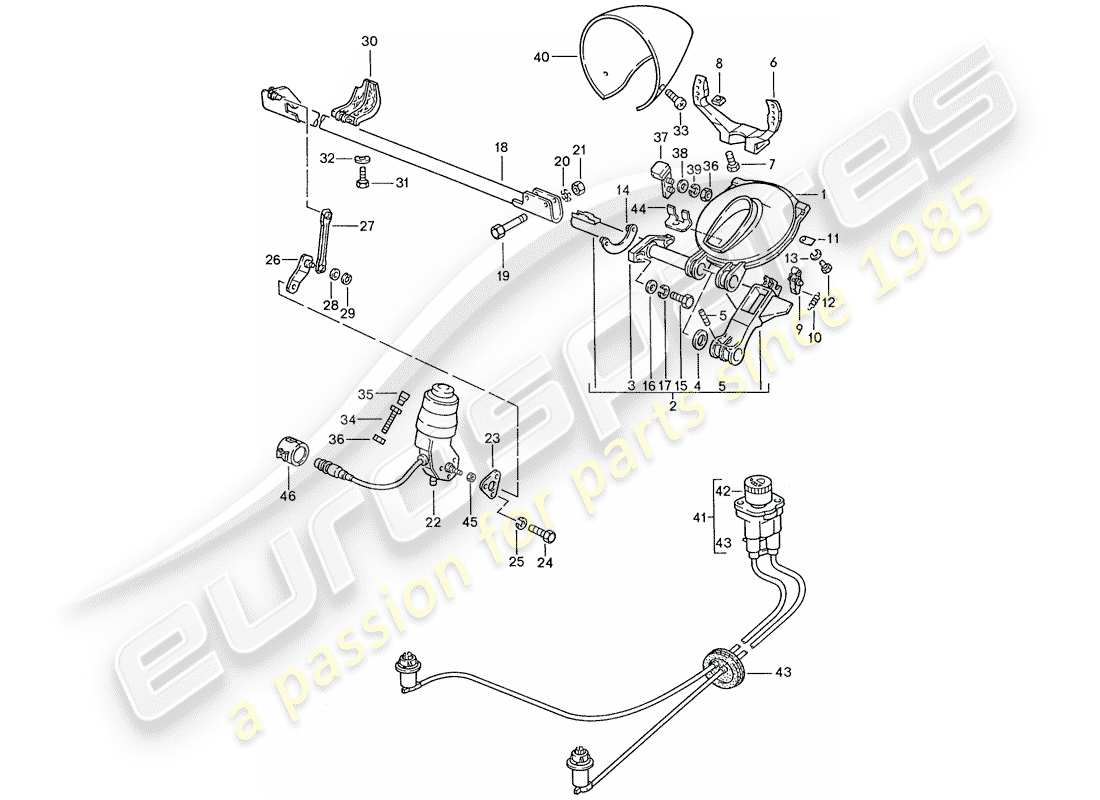 porsche 1990 (928) pop-up headlight part diagram