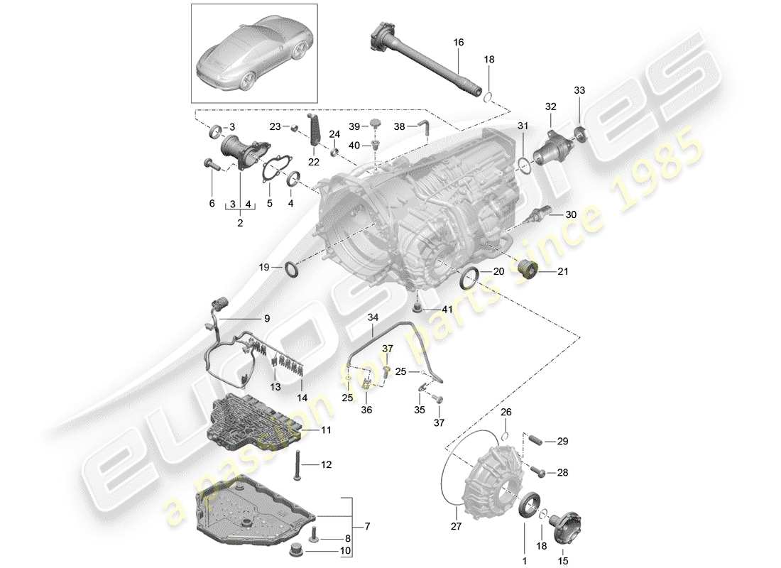 porsche 991 (2015) - pdk - parts diagram