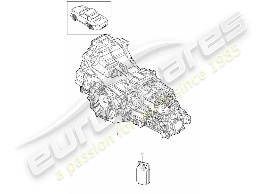 porsche 2012 (987 boxster) replacement transmission part diagram