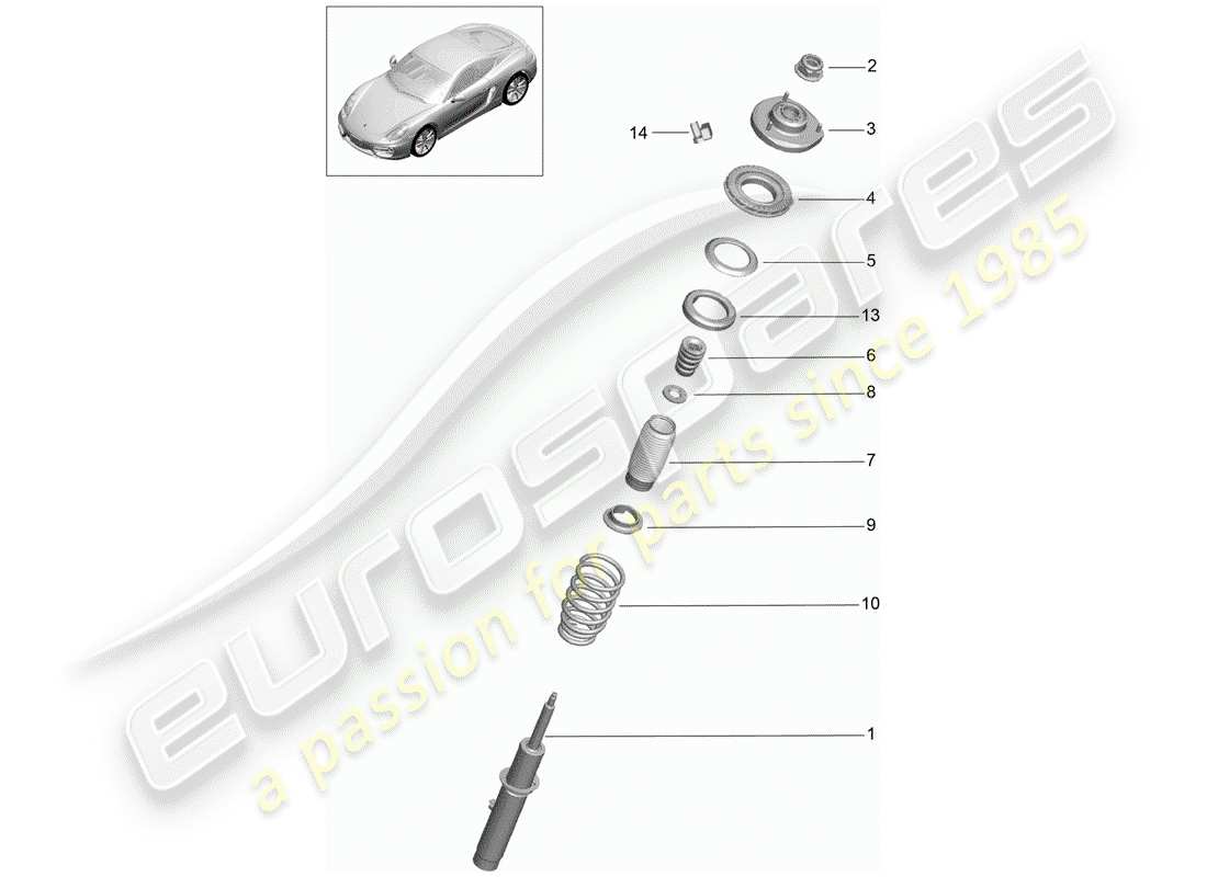 porsche 2016 (981 cayman) vibration damper part diagram