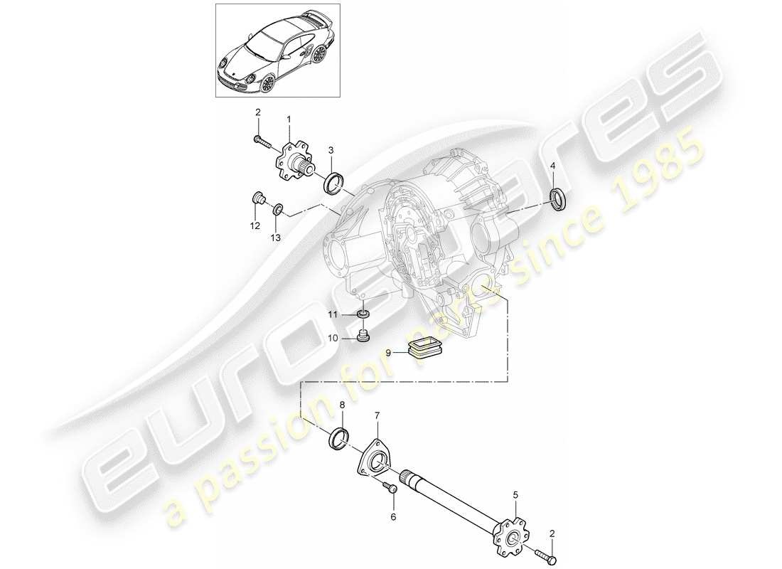 porsche 2007 (997-1 turbo / gt2) tiptronic parts diagram