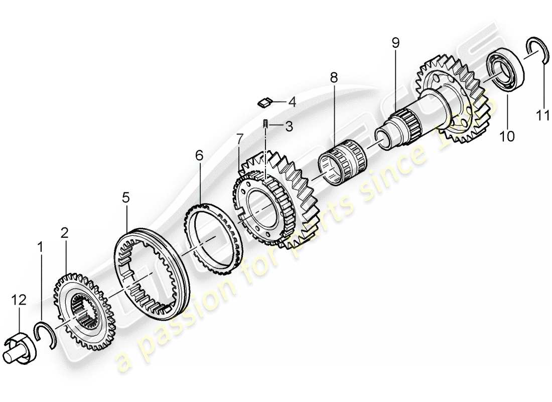 porsche 2007 (997-1) reverse gear part diagram