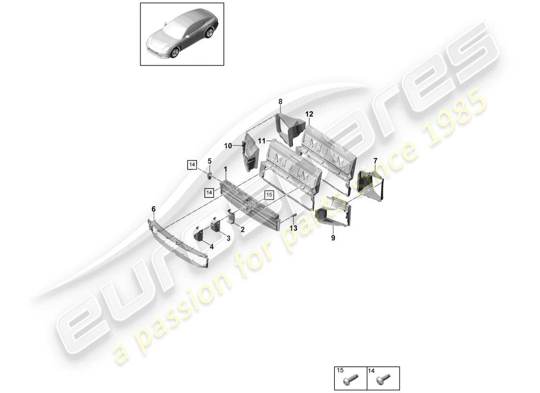 porsche 2020 (panamera 971-1) air duct part diagram