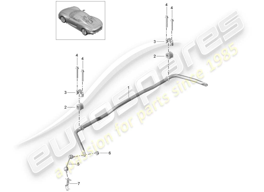 porsche 918 spyder (2015) stabilizer parts diagram