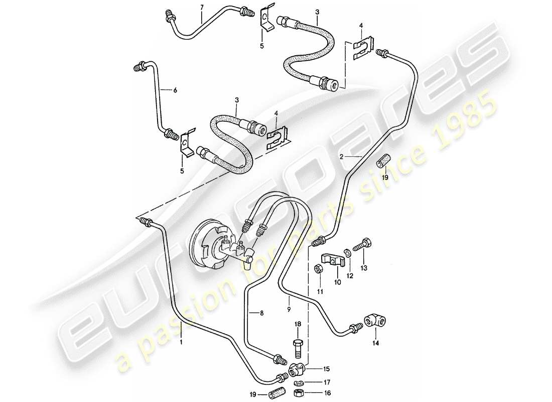 porsche 1980 (911) brake lines part diagram