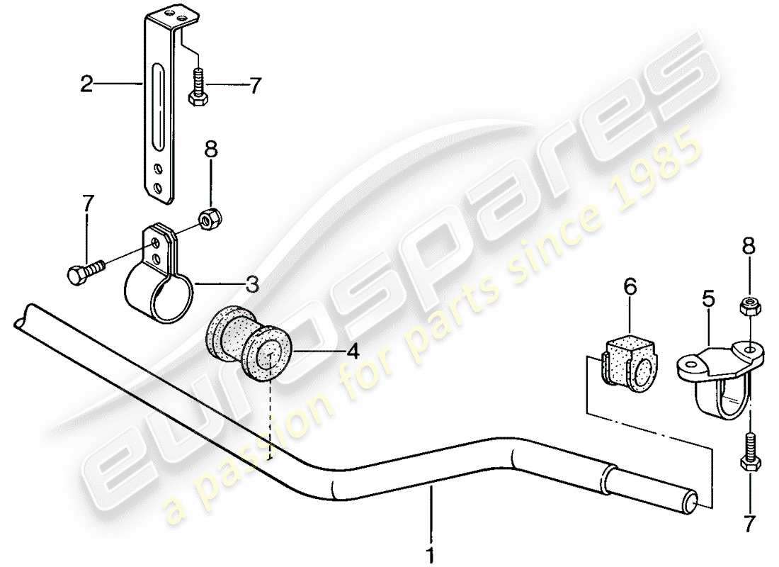 porsche 1984 (944) stabilizer parts diagram