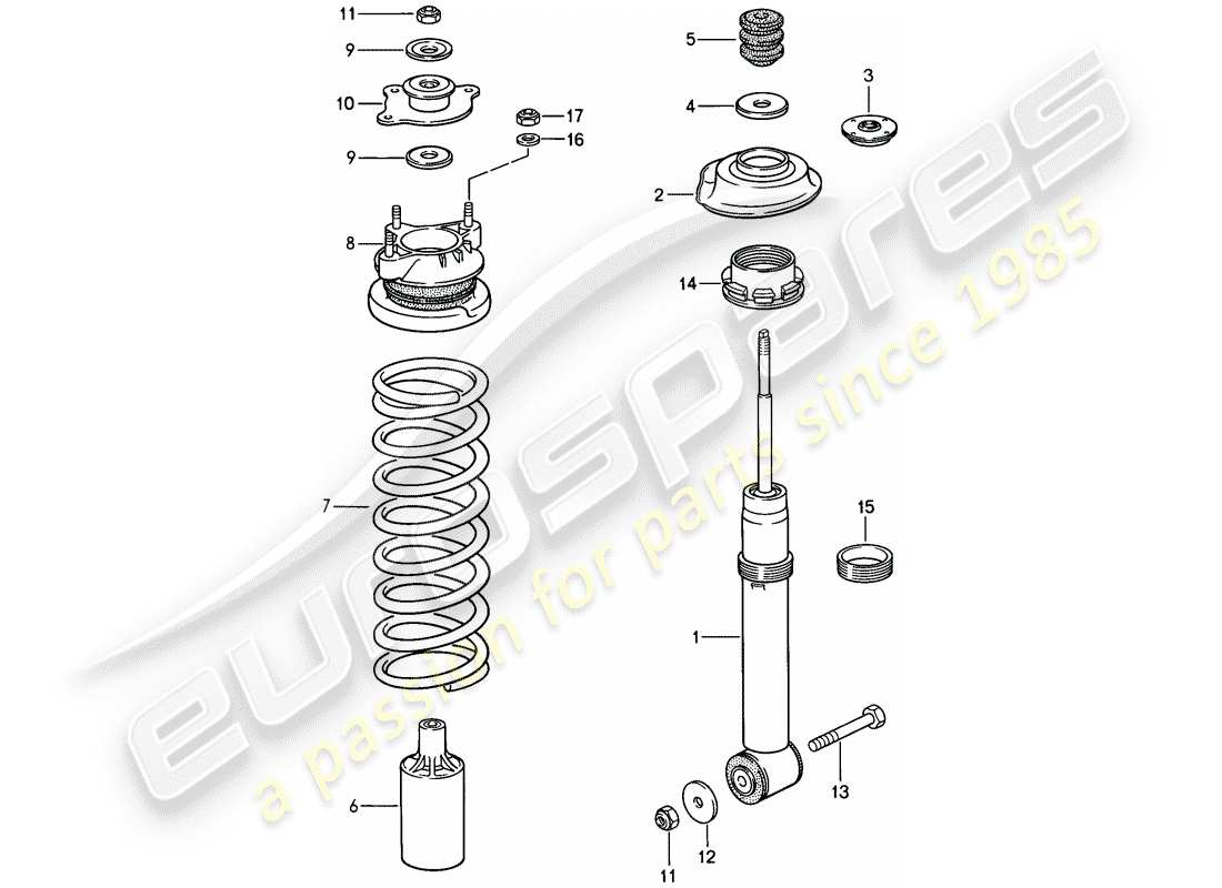 porsche 1983 (928) suspension - front axle - d - mj 1986>> - mj 1986 part diagram