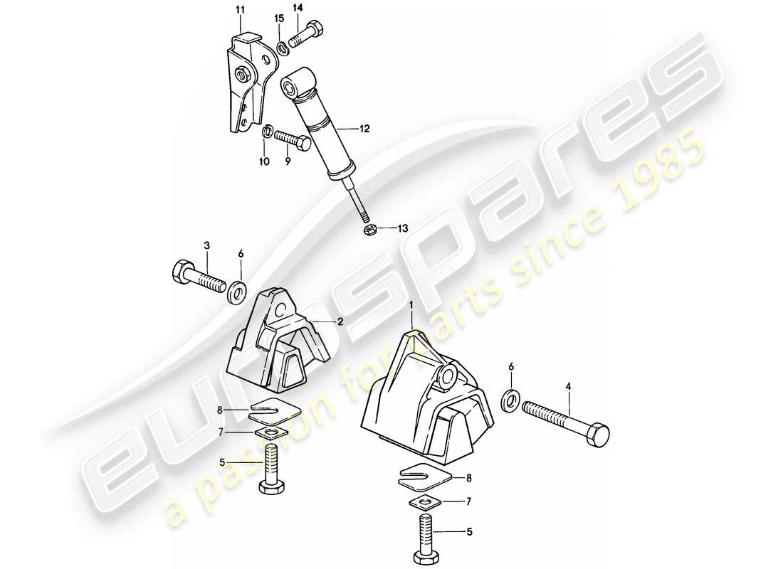 porsche 1980 (928) transmission suspension - manual gearbox part diagram