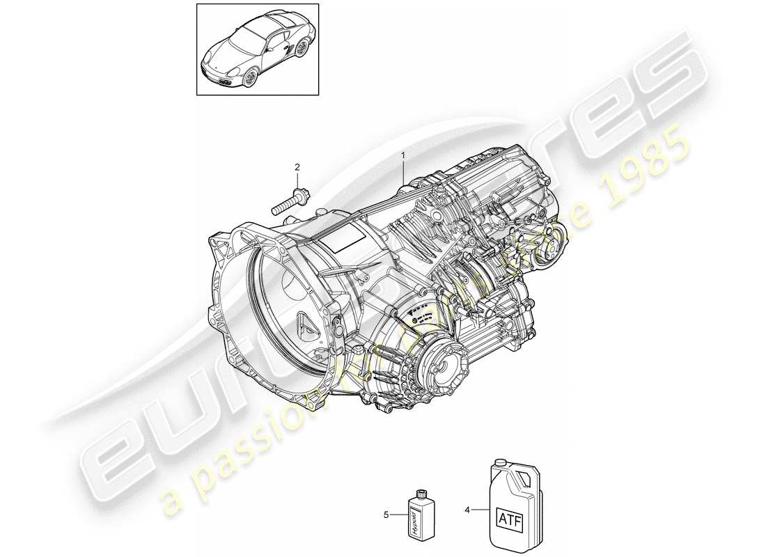 porsche 2010 (987 cayman) - pdk - part diagram