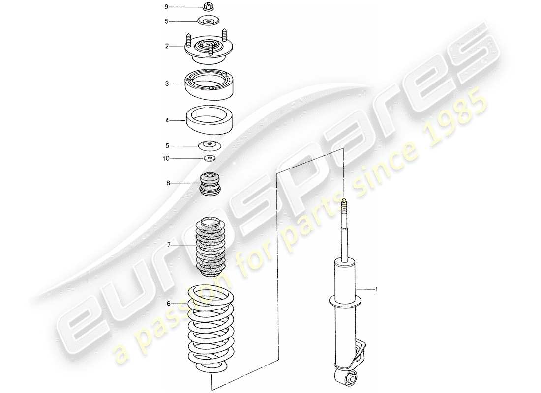 porsche 2002 (996) shock absorber - coil spring part diagram