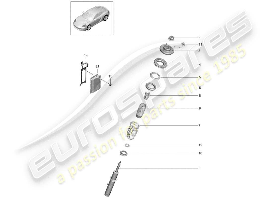 porsche 2019 (718 cayman) suspension part diagram