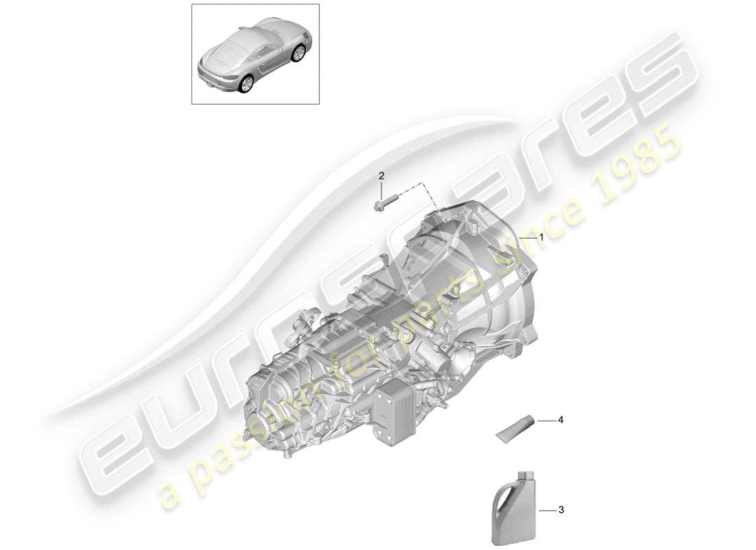 porsche 2019 (718 cayman) manual gearbox part diagram