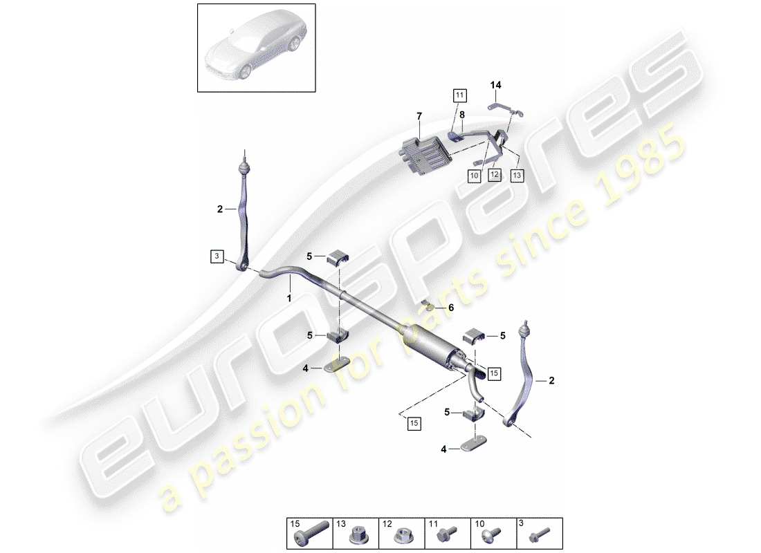 porsche 2017 (panamera 971-1) stabilizer part diagram