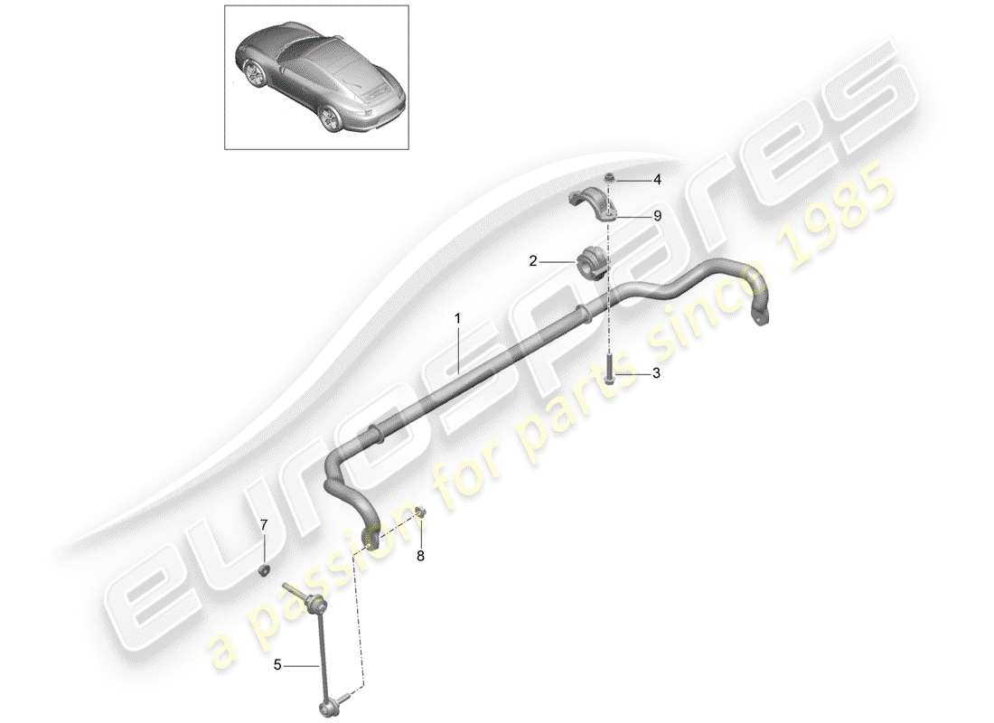 porsche 2012 (991-1) stabilizer part diagram