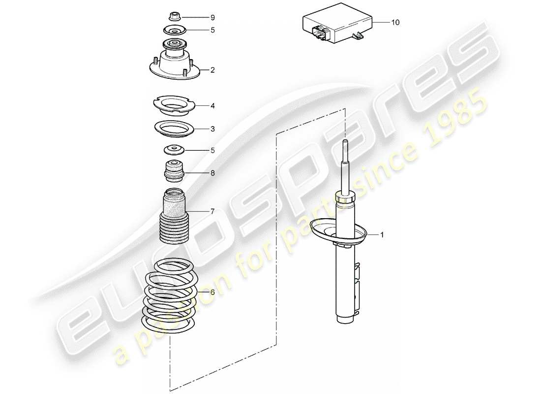 porsche 2008 (987 boxster) shock absorber part diagram