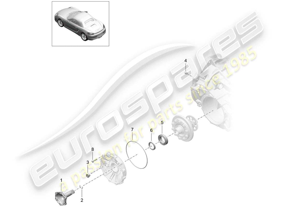 porsche 2016 (981 boxster) manual gearbox part diagram
