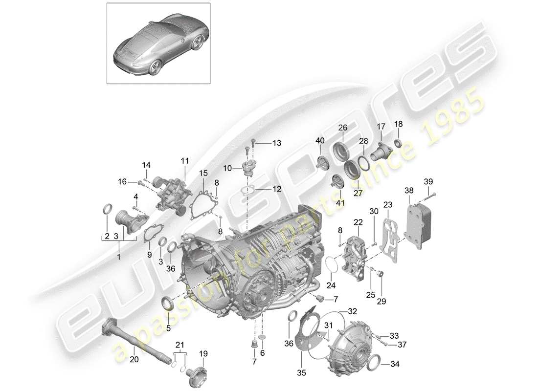 porsche 2012 (991-1) manual gearbox part diagram