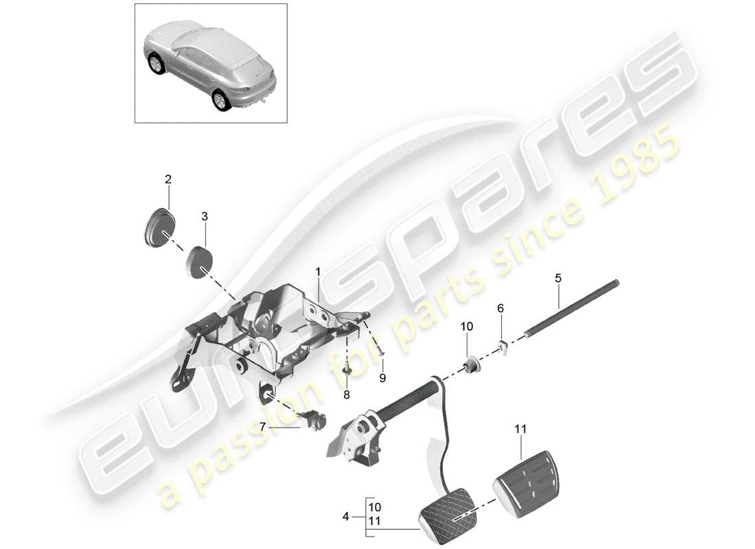 porsche 2017 (macan) brake operations part diagram