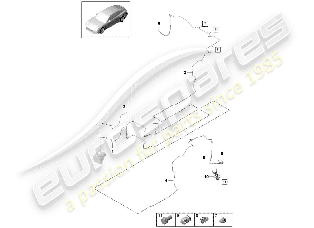porsche 2020 (panamera 971-1) brake line part diagram