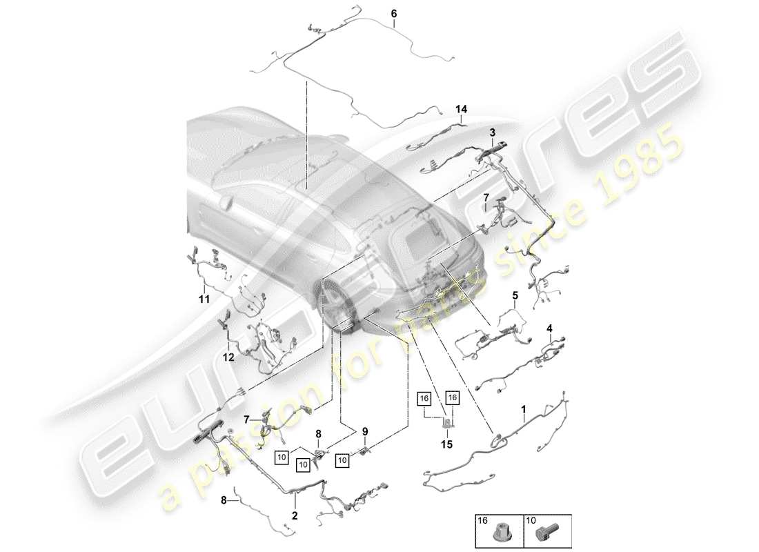 porsche 2017 (panamera 971-1) wiring harnesses part diagram