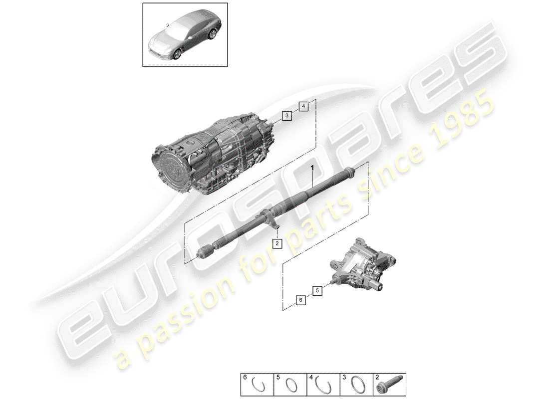 porsche 2020 (panamera 971-1) propeller shaft part diagram