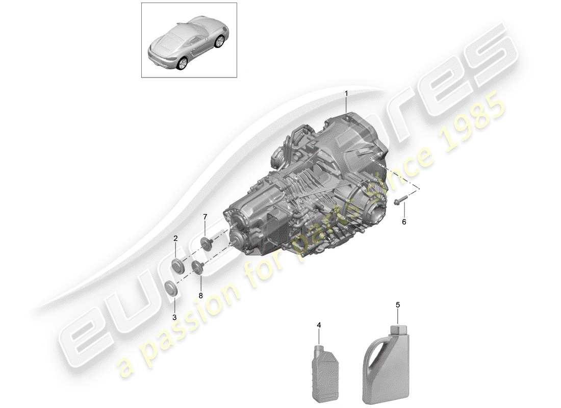 porsche 718 cayman (2018) - pdk - part diagram