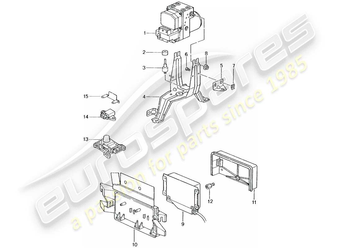 porsche 2005 (996) hydraulic unit - anti-locking brake syst. -abs- - sensor module part diagram