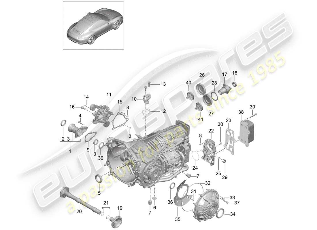 porsche 991 (2016) manual gearbox part diagram