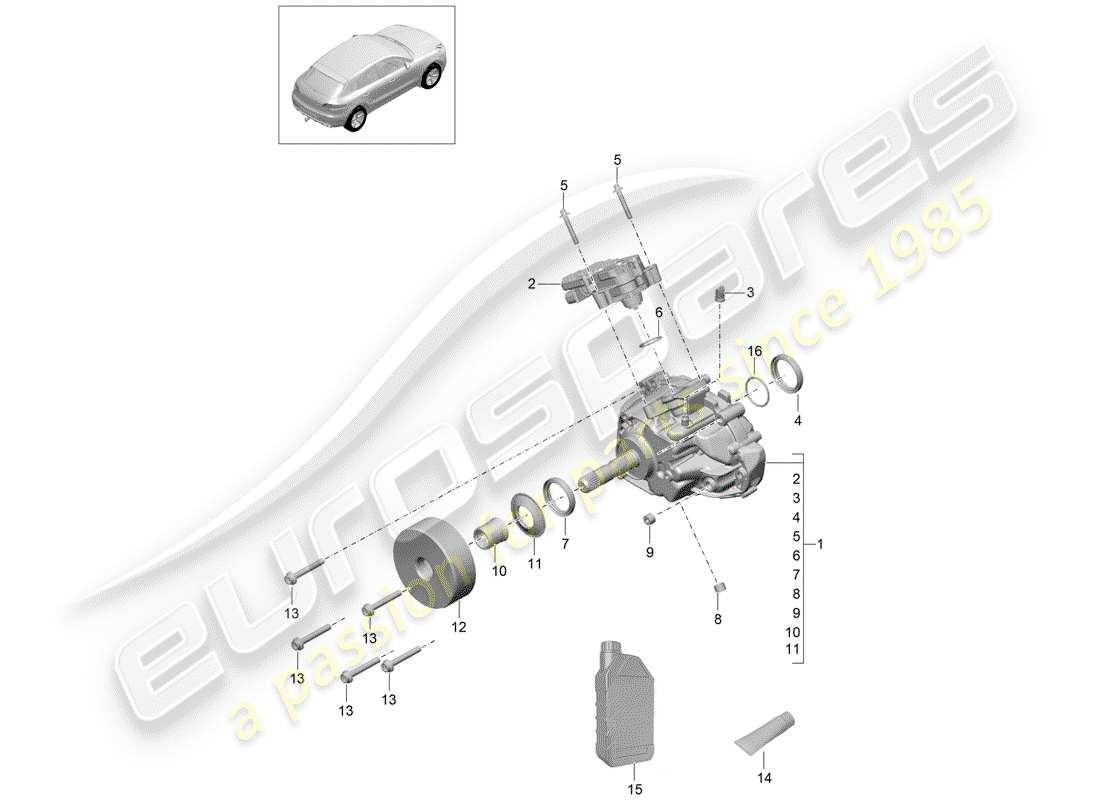 porsche 2014 (macan) transfer box part diagram