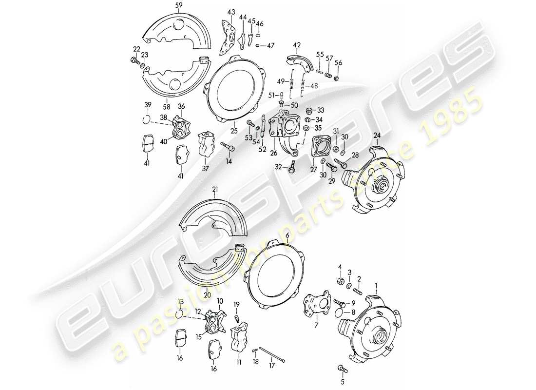 porsche 1964 (356b/356c) brake - d >> - mj 1963 part diagram
