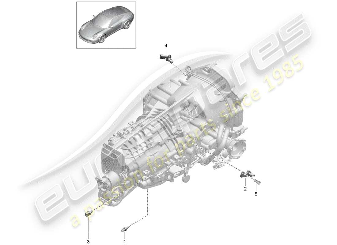 porsche 991 (2016) manual gearbox part diagram