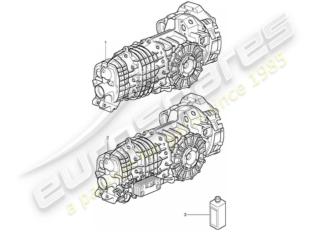 porsche 2002 (996 gt3) gearbox - ready for installation part diagram